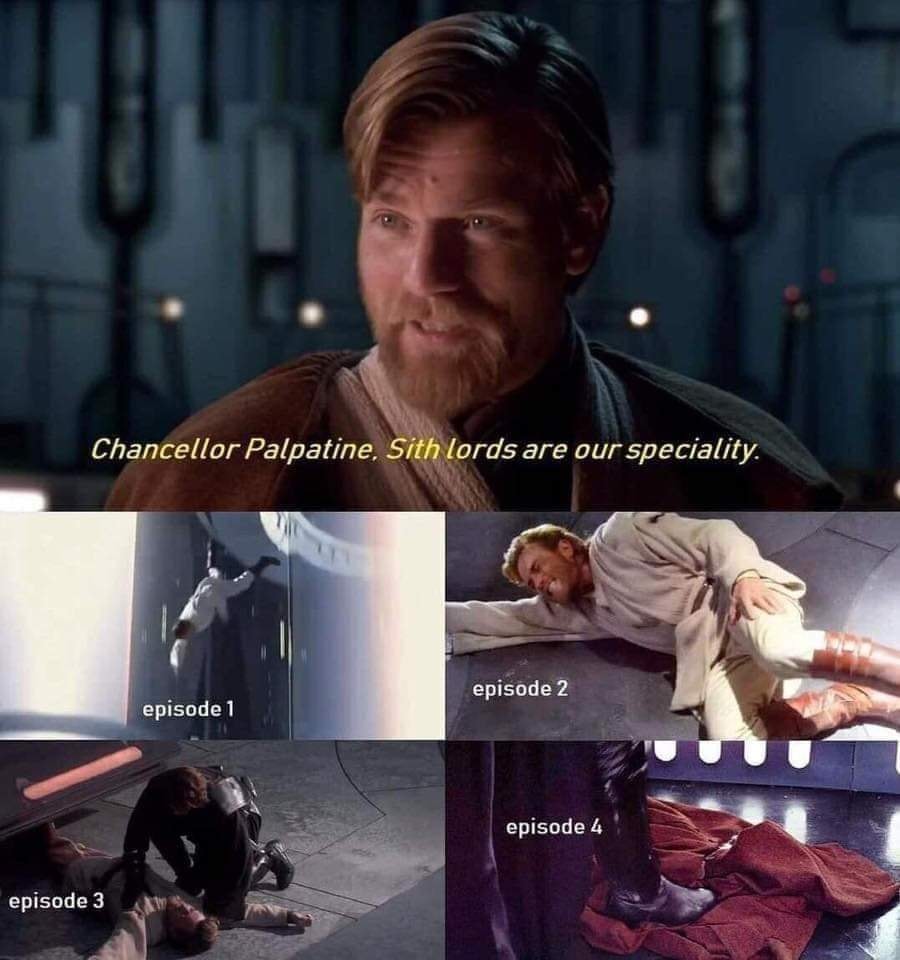The meme is a still image from the movie Star Wars: Episode III - Revenge of the Sith, featuring the character Anakin Skywalker (now Darth Vader) standing over the body of a fallen Jedi Master. The image is captioned "When you finally get the last Jedi to the medical bay but he's already gone" and the text "I find your lack of faith disturbing" is written in a mocking tone at the bottom. The image is a humorous commentary on the challenges of providing medical care in a galaxy far, far away.